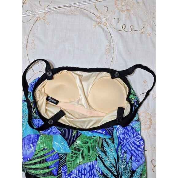 Maxine Of Hollywood Swim Dress Floral Tropical Modest Beach Vibrant Woman'sSz 12 - Picture 3 of 7